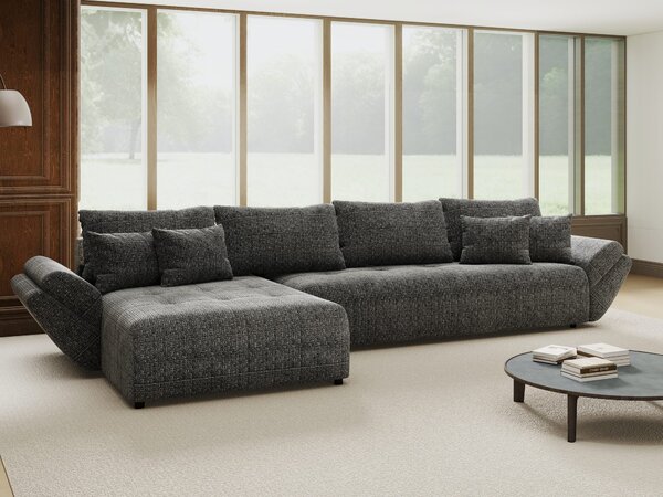 Colțar extensibil dumonde cu ladă de depozitare Berlin XL Cremona Gri 95 350x185 cm