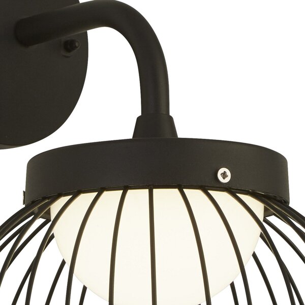 Searchlight Aplică LED pentru exterior X Cabin, IP44, negru, metal, Negru, Aluminiu, Modern