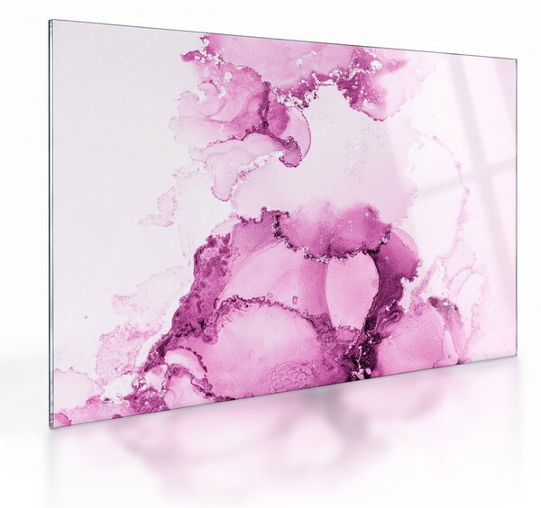 Tablou pe sticlă - Decor roz (70x50 cm)
