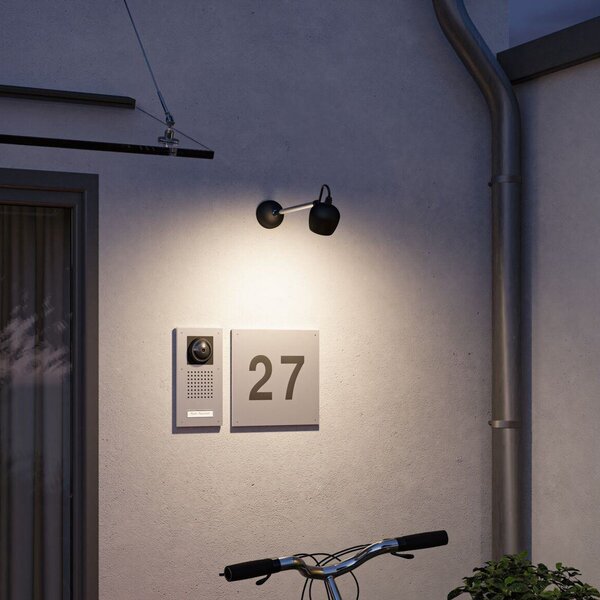 Paulmann Smart LED lampă de perete pentru exterior Kikolo, antracit CCT IP65, reglabil, Negru, Plastic, Spot de perete