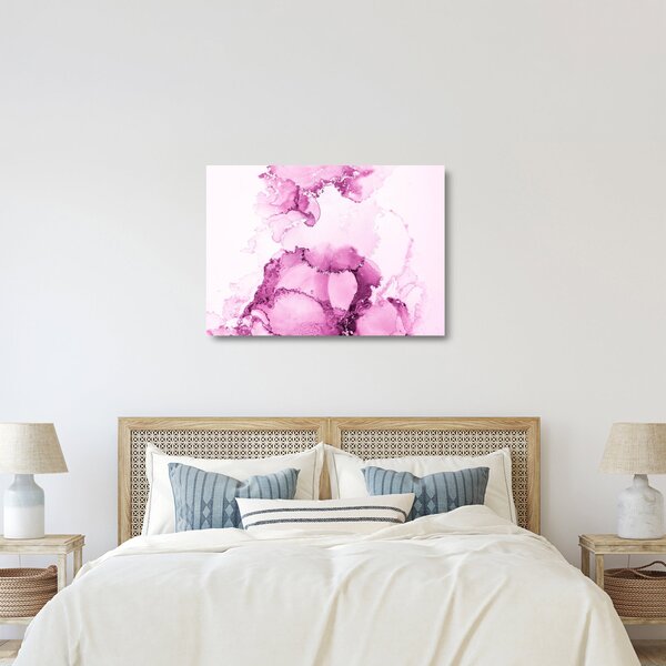 Tablou pe sticlă - Decor roz (70x50 cm)