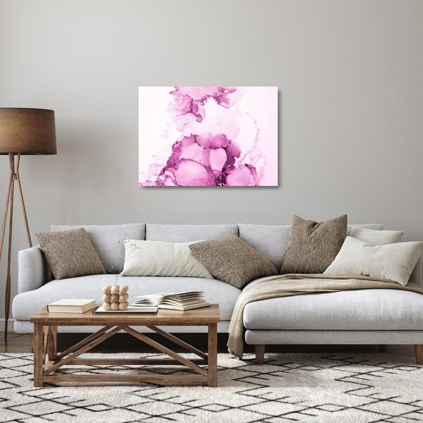 Tablou pe sticlă - Decor roz (70x50 cm)