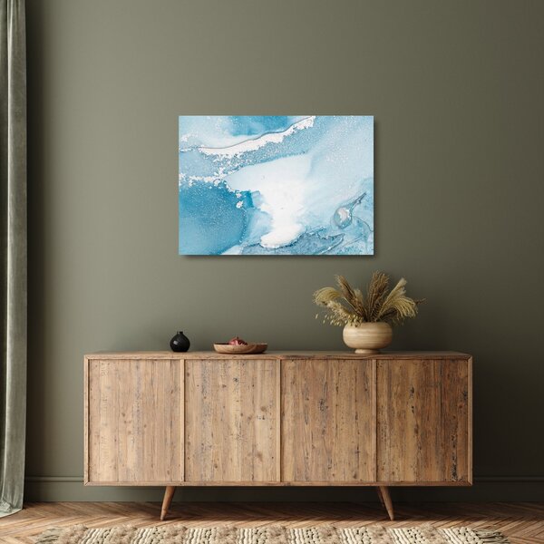 Tablou pe sticlă - Decor albastru (70x50 cm)