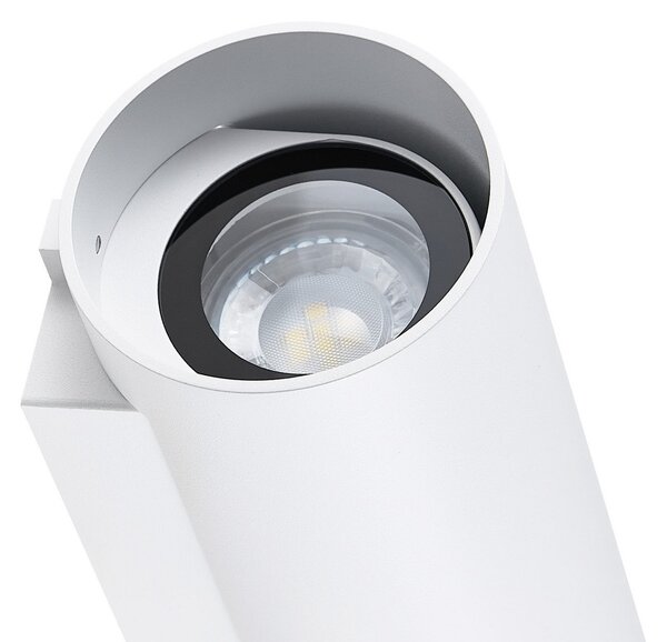 Deko-Light Aplică de exterior CAN, alb, 2 becuri, Ø 8 cm, IP65, metal, GU10, reglabil, Alb, Aluminiu