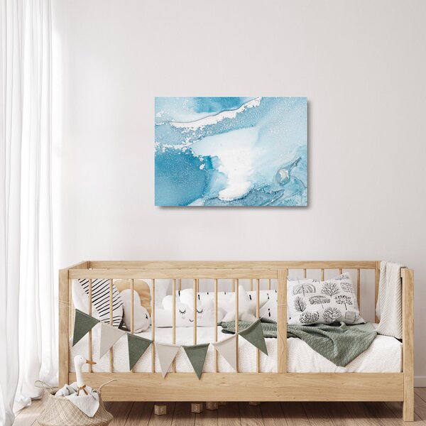 Tablou pe sticlă - Decor albastru (70x50 cm)