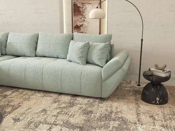Colțar extensibil dumonde cu ladă de depozitare si sezut confortabil din spuma high-density, Berlin XL Jaguar Verde Mint 350x185 cm