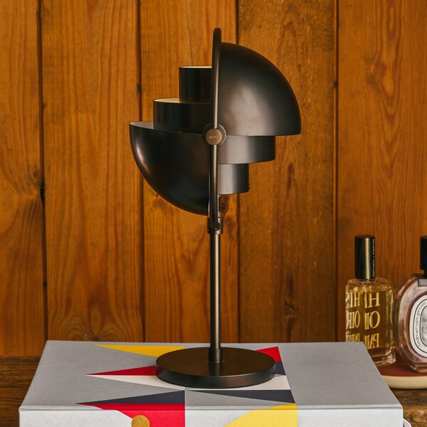 GUBI Lampa de masă cu baterie Gubi Multi-Lite, negru/negru, 30 cm, reglabil, Negru, Camera de zi / sufragerie, Metal, Design