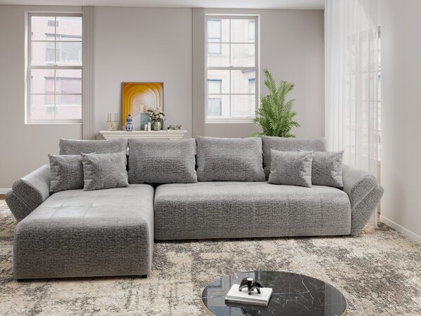 Colțar extensibil dumonde cu ladă de depozitare Berlin XL Monolith Gri 350x185 cm