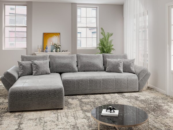 Colțar extensibil dumonde cu ladă de depozitare Berlin XL Monolith Gri 350x185 cm
