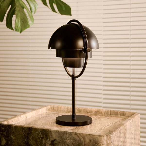 GUBI Lampa de masă cu baterie Gubi Multi-Lite, negru/negru, 30 cm, reglabil, Negru, Camera de zi / sufragerie, Metal, Design