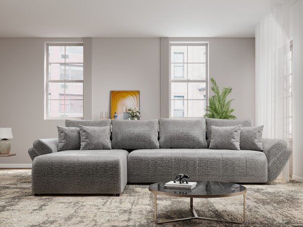 Colțar extensibil dumonde cu ladă de depozitare Berlin XL Monolith Gri 350x185 cm
