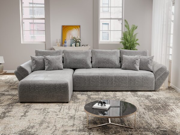 Colțar extensibil dumonde cu ladă de depozitare Berlin XL Monolith Gri 350x185 cm