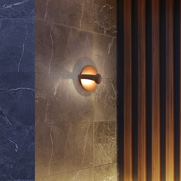 Viokef Lampă LED pentru exterior Mayorka, maro ruginiu, lățime 22 cm, IP65, Maro / Rugină, Aluminiu, Modern