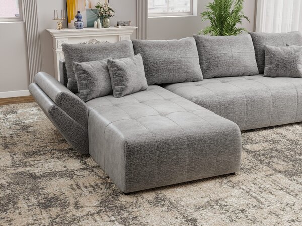 Colțar extensibil dumonde cu ladă de depozitare Berlin XL Monolith Gri 350x185 cm