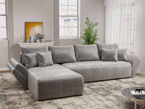 Colțar extensibil dumonde cu ladă de depozitare Berlin XL Monolith Gri 350x185 cm