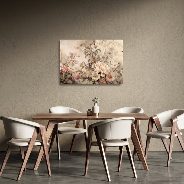 Tablou pe sticlă - Vintage pictura pasăre (70x50 cm)
