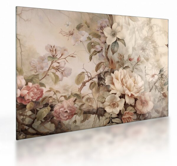 Tablou pe sticlă - Vintage pictura pasăre (70x50 cm)