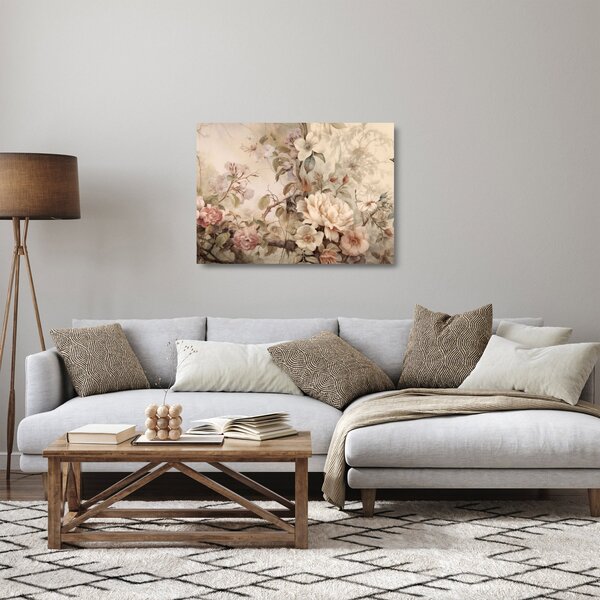 Tablou pe sticlă - Vintage pictura pasăre (70x50 cm)