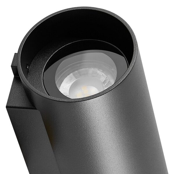 Deko-Light Aplică de exterior CAN, negru, 2 becuri, Ø 8 cm IP65 metal GU10, reglabil, Negru, Aluminiu