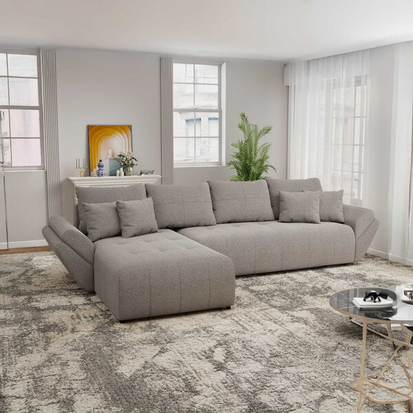 Colțar extensibil dumonde cu ladă de depozitare Berlin XL Monte Gri 16 350x185 cm