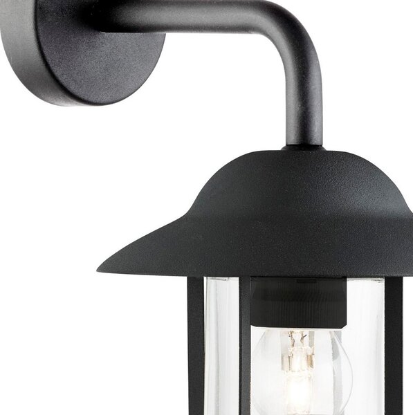 Searchlight Aplică pentru exterior Toronto, negru IP44, oțel, sticlă, E27, reglabil, Negru, Metal