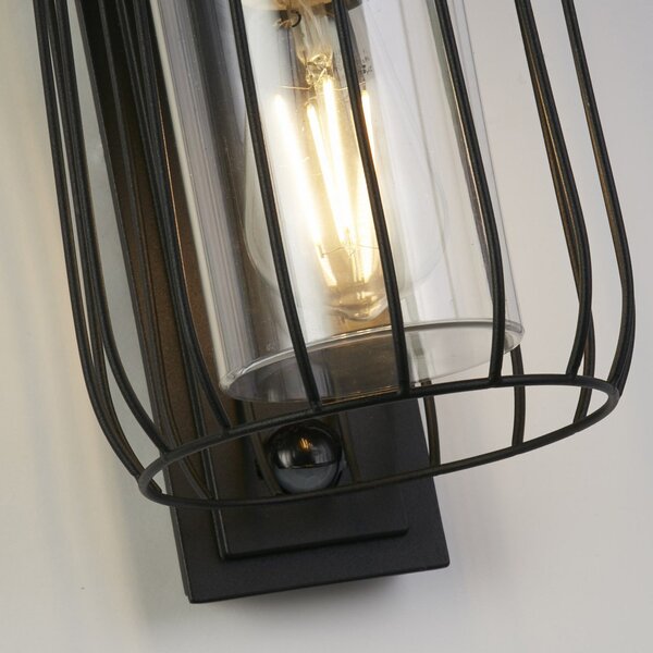 Searchlight Aplică de exterior Reed, IP44, negru, metal, reglabil, Negru, Aluminiu, Modern
