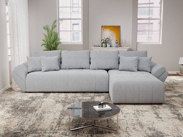 Colțar extensibil dumonde cu ladă de depozitare Berlin XL Monte Gri 84 II 350x185 cm