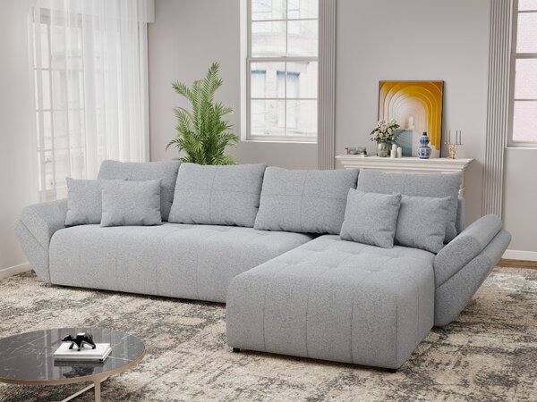Colțar extensibil dumonde cu ladă de depozitare Berlin XL Monte Gri 84 II 350x185 cm