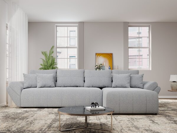 Colțar extensibil dumonde cu ladă de depozitare Berlin XL Monte Gri 84 II 350x185 cm