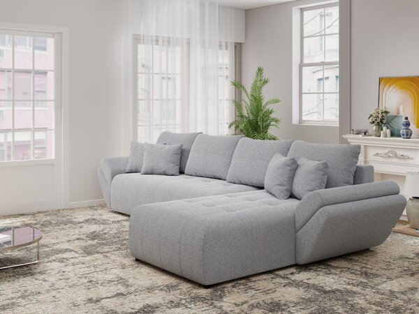 Colțar extensibil dumonde cu ladă de depozitare Berlin XL Monte Gri 84 II 350x185 cm
