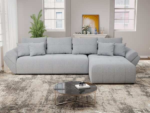 Colțar extensibil dumonde cu ladă de depozitare Berlin XL Monte Gri 84 II 350x185 cm