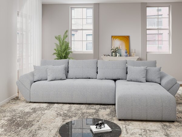 Colțar extensibil dumonde cu ladă de depozitare Berlin XL Monte Gri 84 II 350x185 cm