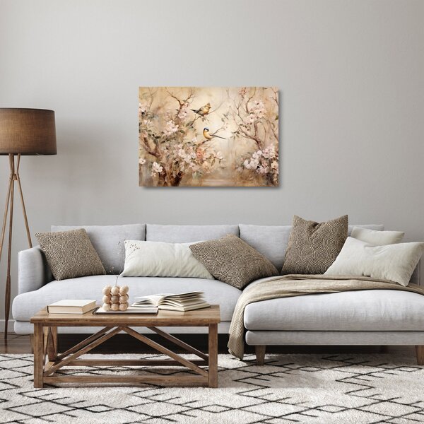 Tablou pe sticlă - Pictură de păsări de epocă II. (70x50 cm)
