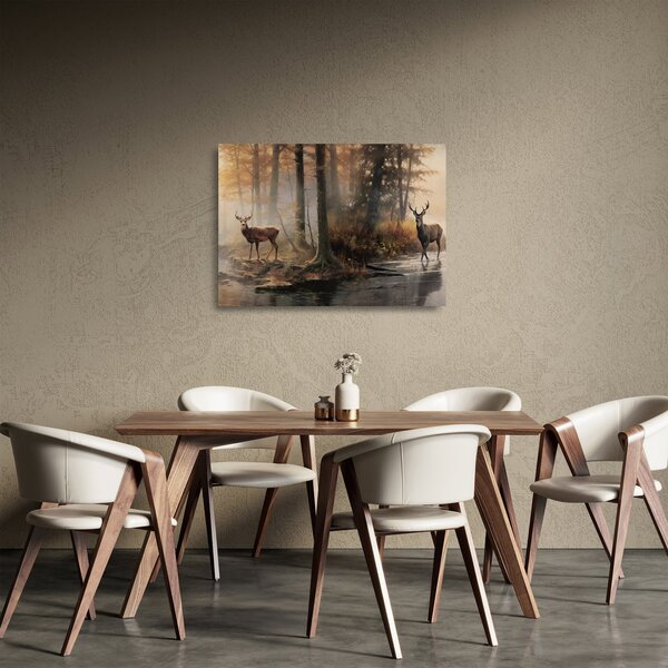 Tablou pe sticlă - Vintage pictura wildlife (70x50 cm)
