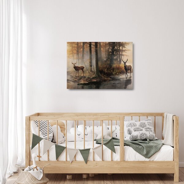 Tablou pe sticlă - Vintage pictura wildlife (70x50 cm)