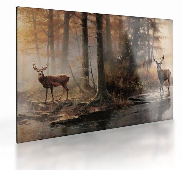 Tablou pe sticlă - Vintage pictura wildlife (70x50 cm)