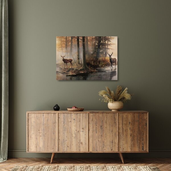 Tablou pe sticlă - Vintage pictura wildlife (70x50 cm)