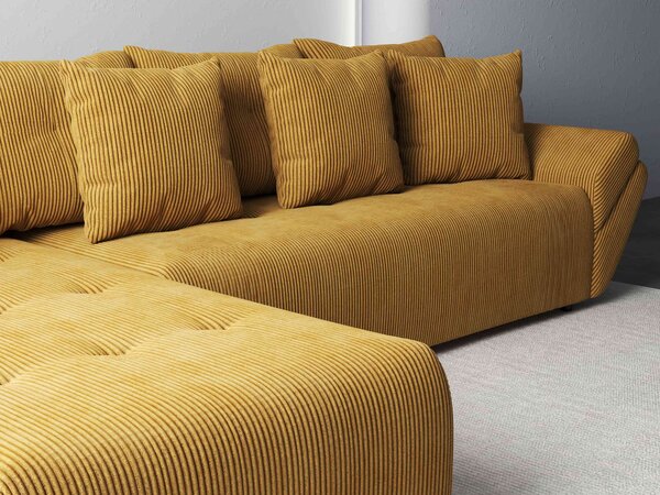 Colțar extensibil dumonde cu ladă de depozitare Berlin XL Zoom Mustar 350x185 cm