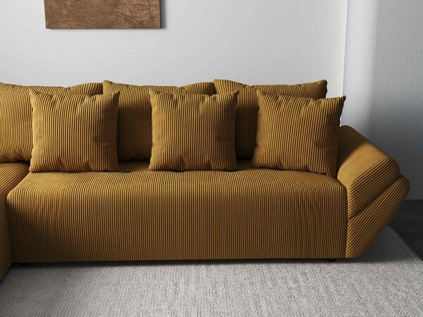 Colțar extensibil dumonde cu ladă de depozitare Berlin XL Zoom Mustar 350x185 cm