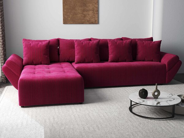 Colțar extensibil dumonde cu ladă de depozitare Berlin XL Zoom Red 350x185 cm