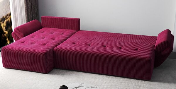 Colțar extensibil dumonde cu ladă de depozitare Berlin XL Zoom Red 350x185 cm