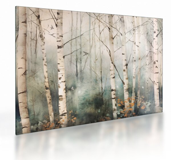 Tablou pe sticlă - Desenarea unui model de pădure (70x50 cm)