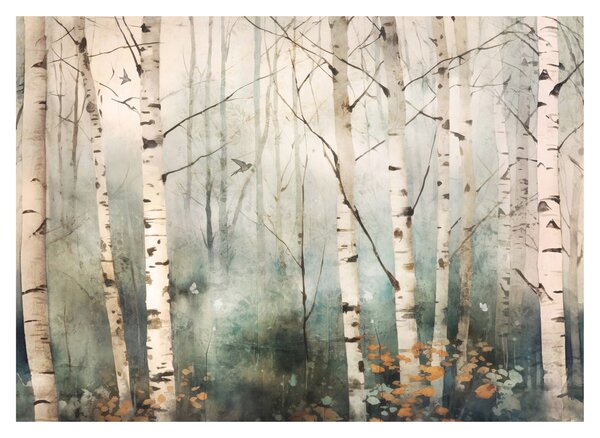 Tablou pe sticlă - Desenarea unui model de pădure (70x50 cm)