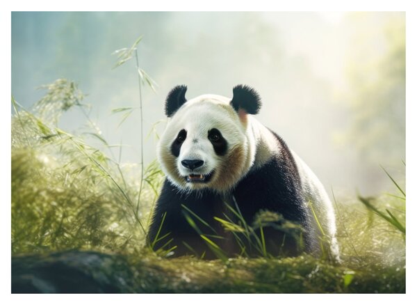 Tablou pe sticlă - Panda (70x50 cm)