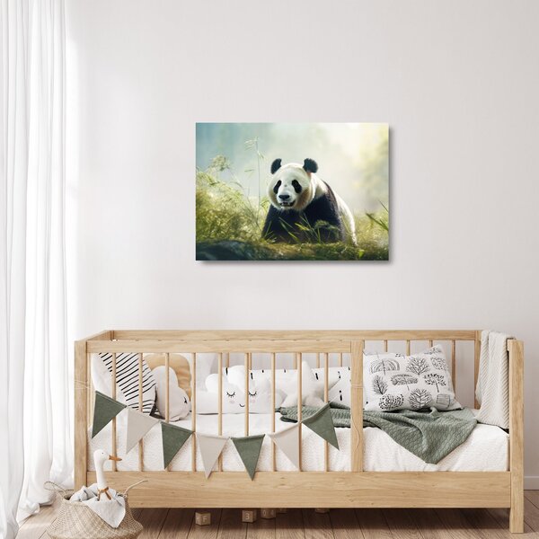 Tablou pe sticlă - Panda (70x50 cm)