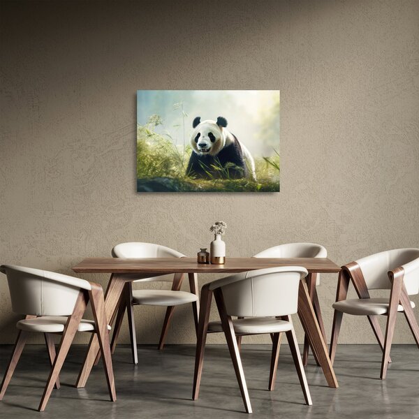 Tablou pe sticlă - Panda (70x50 cm)