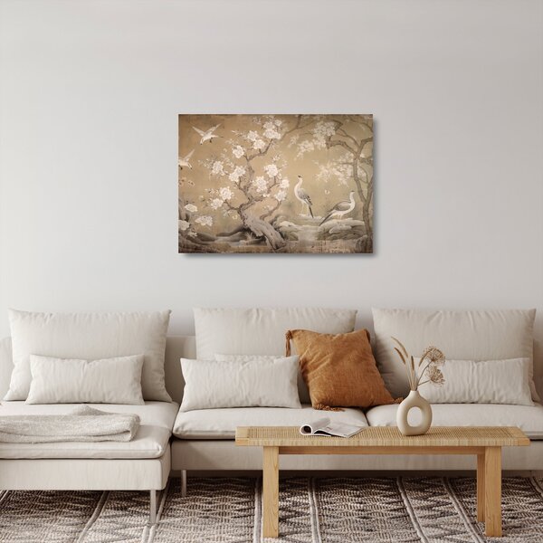 Tablou pe sticlă - Desen animat peisaj japonez (70x50 cm)