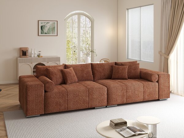 Canapea extensibilă dumonde cu ladă de depozitare Marbela XXL Cremona Teracota 295x120 cm