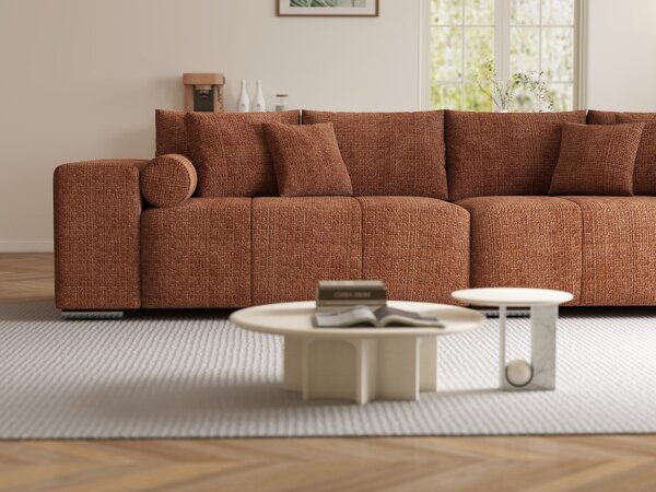Canapea extensibilă dumonde cu ladă de depozitare Marbela XXL Cremona Teracota 295x120 cm
