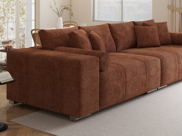 Canapea extensibilă dumonde cu ladă de depozitare Marbela XXL Cremona Teracota 295x120 cm